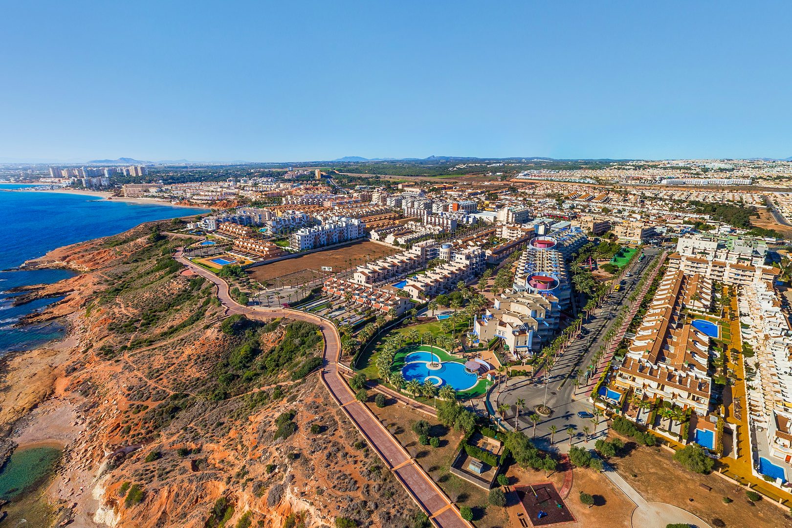 Aerial view of Costa Blanca coastal living area